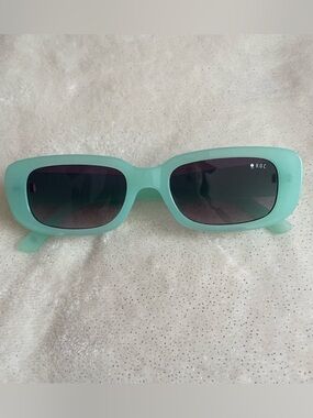 ROC Eyewear "the Creeper" Sunglasses Slim Retangle Style in Sea Foam Green